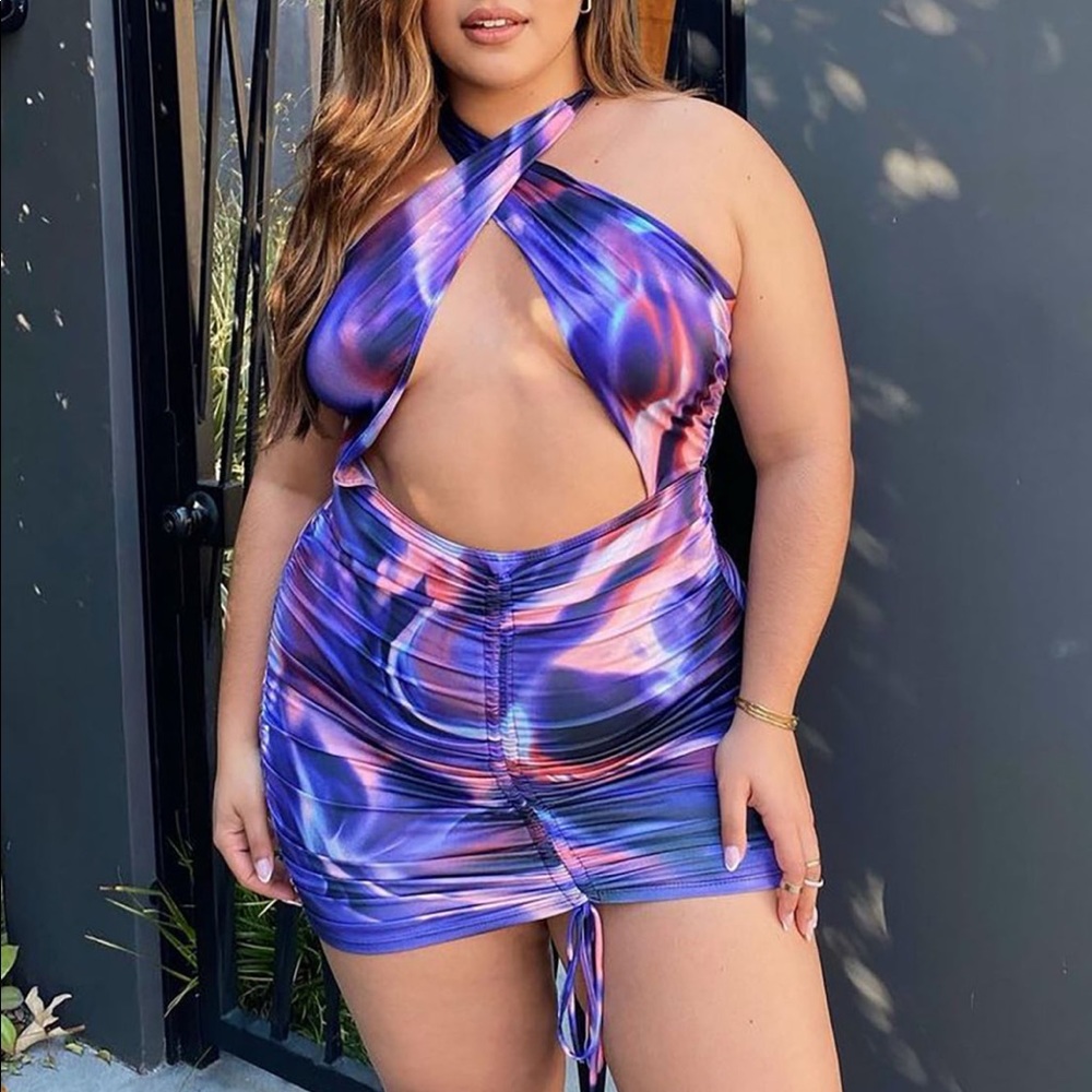 Tie dye mini dress